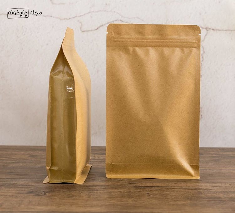 بسته بندی قهوه با پاکت کرافت ساده